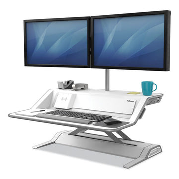 Fellowes® Lotus Dx Sit-stand Workstation, 32.75" X 24.25" X 5.5" To 22.5", White freeshipping - TVN Wholesale